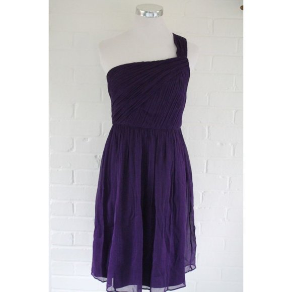 J.Crew Lucienne $250 Silk Chiffon One Shoulder Dress - Picture 3 of 7
